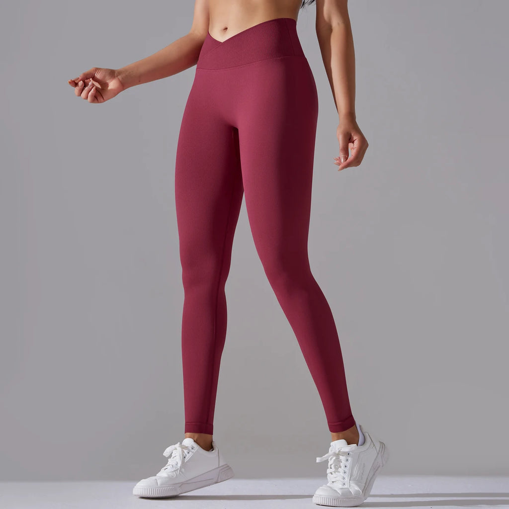 CrossWaist Seamless High-Waist Yoga Leggings