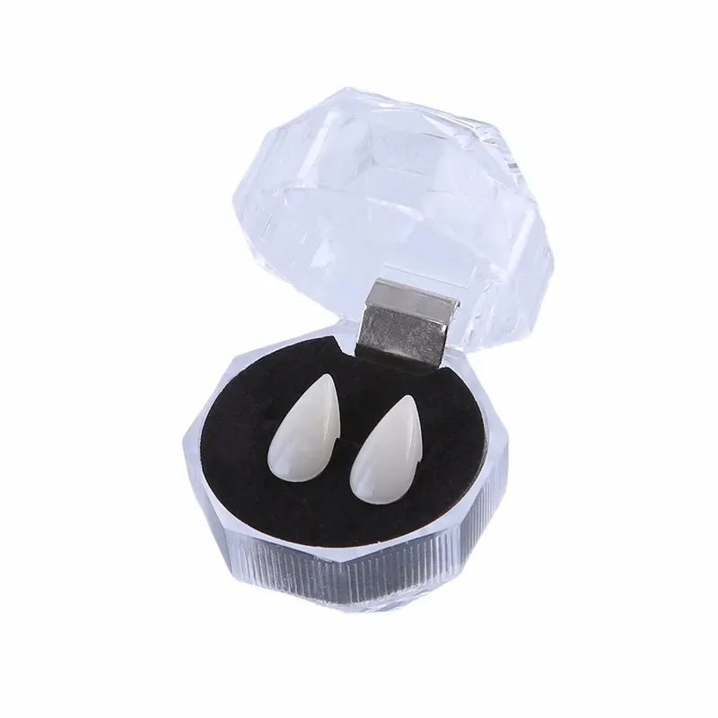 Realistic Vampire Teeth Fangs – Halloween Costume Teeth with Adhesive