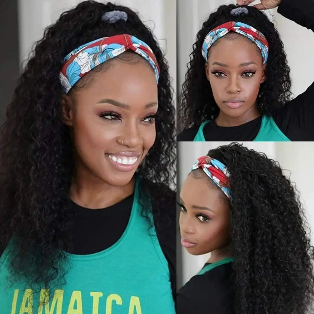 Deep Water Wave Human Hair Headband Wig