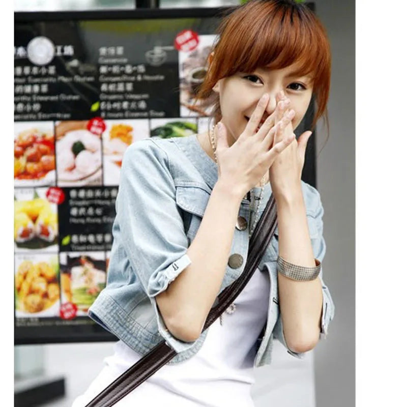 Women's Half Sleeve Denim Jacket