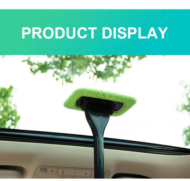 Car Window Cleaner Brush Kit – Interior Windshield Cleaning Tool with Long Handle (4 Colors)