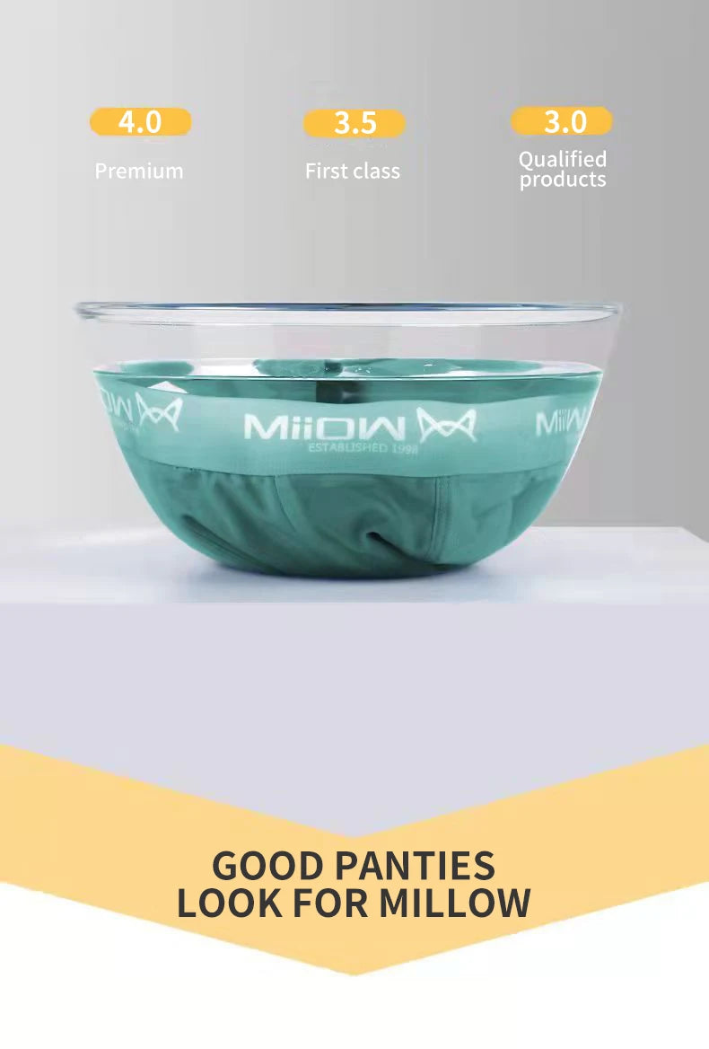 MiiOW Men's Cotton Boxer Briefs, 3-Pack — Breathable Antibacterial Underwear