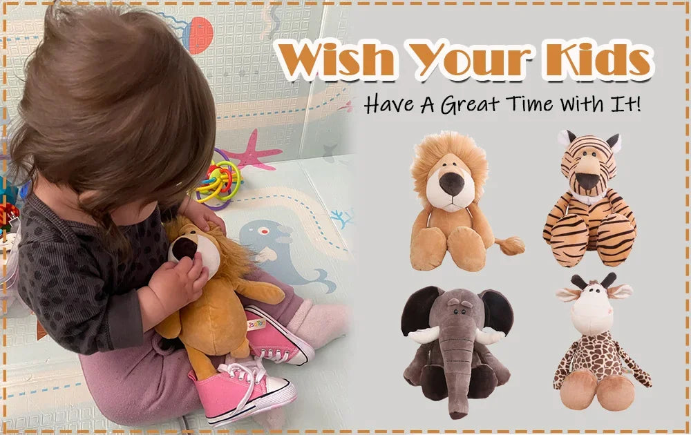 Jungle Animal Plush Toy Set – Soft Stuffed Wildlife Friends