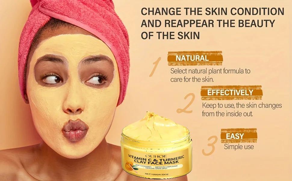 Turmeric Vitamin C Clay Mask – Deep Cleansing & Brightening Face Mask