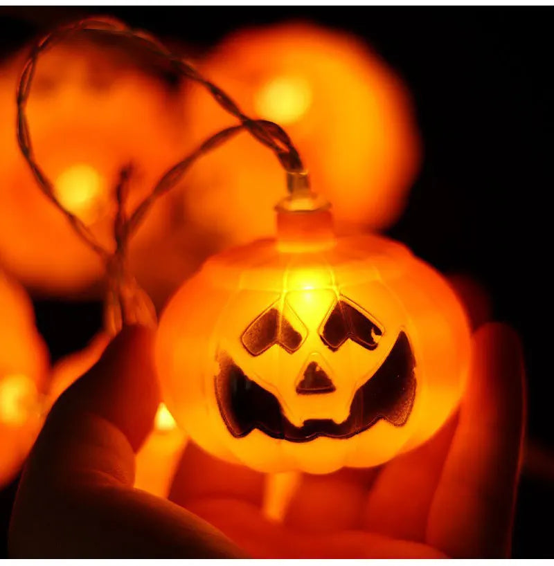 Halloween LED String Lights – Skull, Pumpkin & Bat Fairy Light Garland for Indoor/Outdoor Decor (22 Styles)