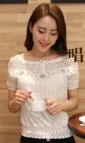 Women's Lace Trim Chiffon Blouse
