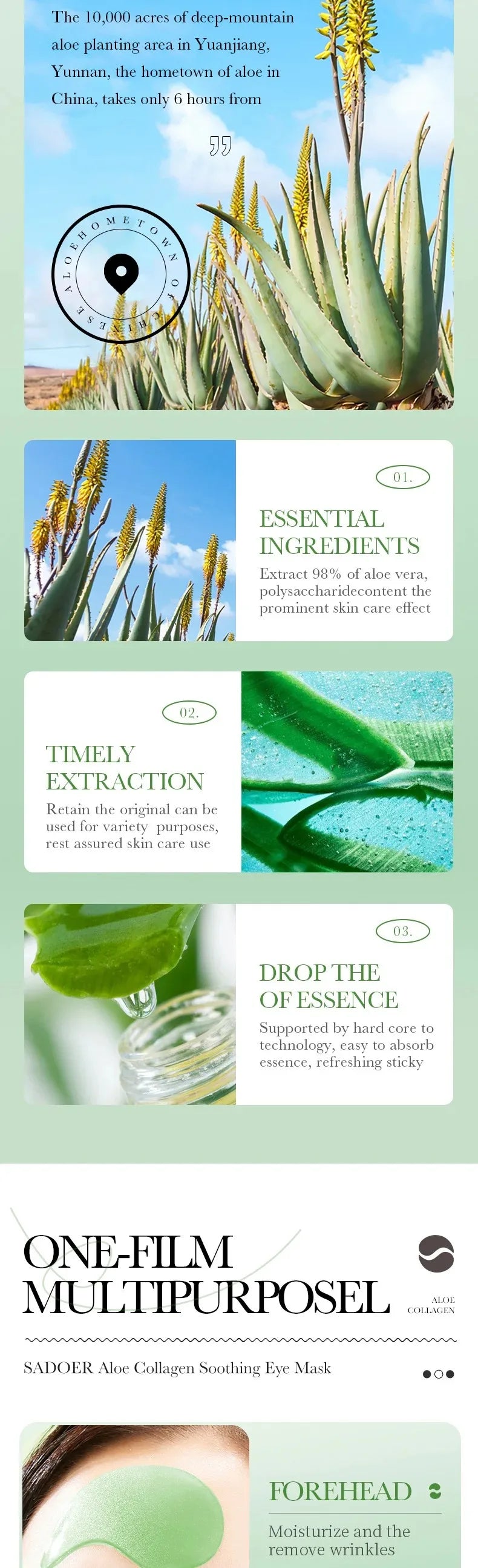 Aloe Vera Collagen Eye Mask - Anti Dark Circles (60pcs)