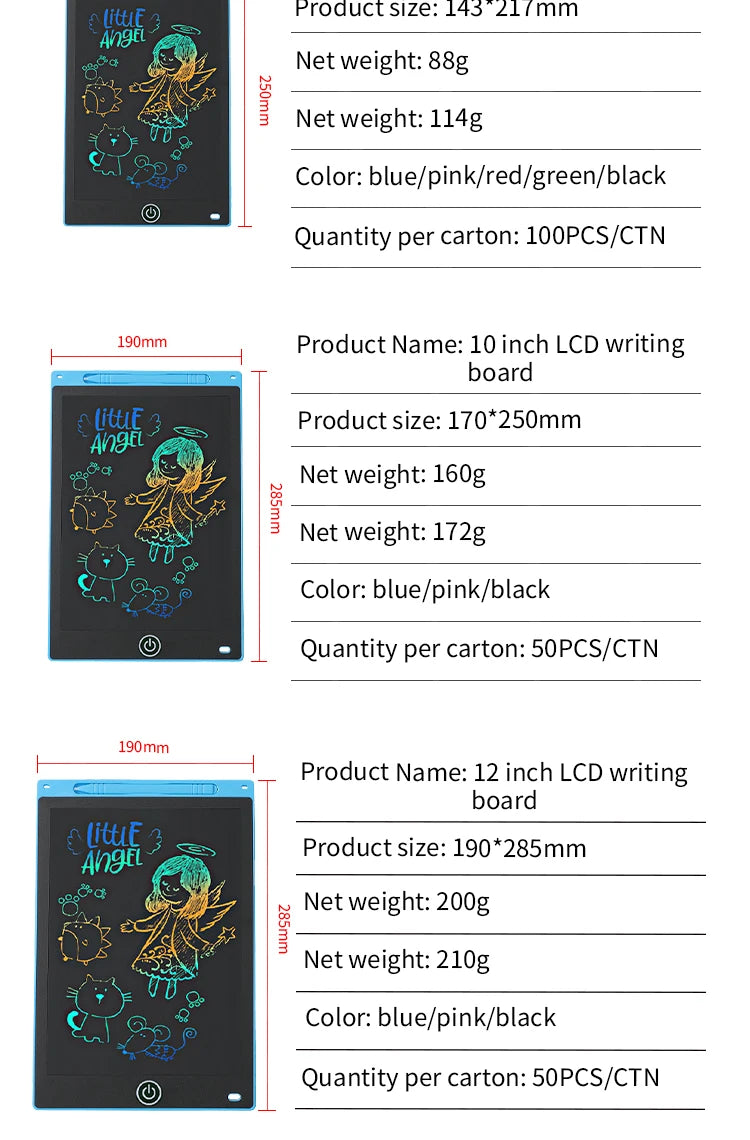 Kids LCD Drawing Tablet – Rechargeable Erasable Doodle Board
