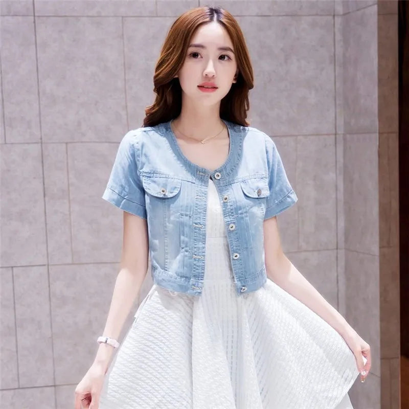 Women's Half Sleeve Denim Jacket