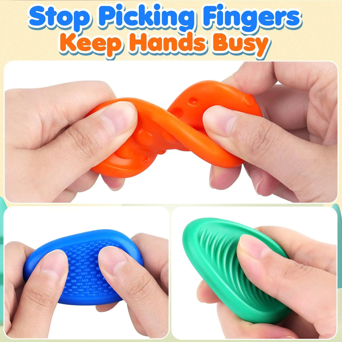 Sensory Fidget Stones 6-Pack – Calming Texture Toys for Kids