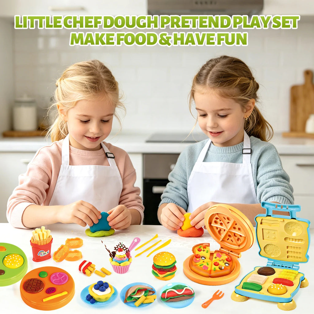 Kids Play Dough Kitchen Set – Modeling Clay with Molds & Tools