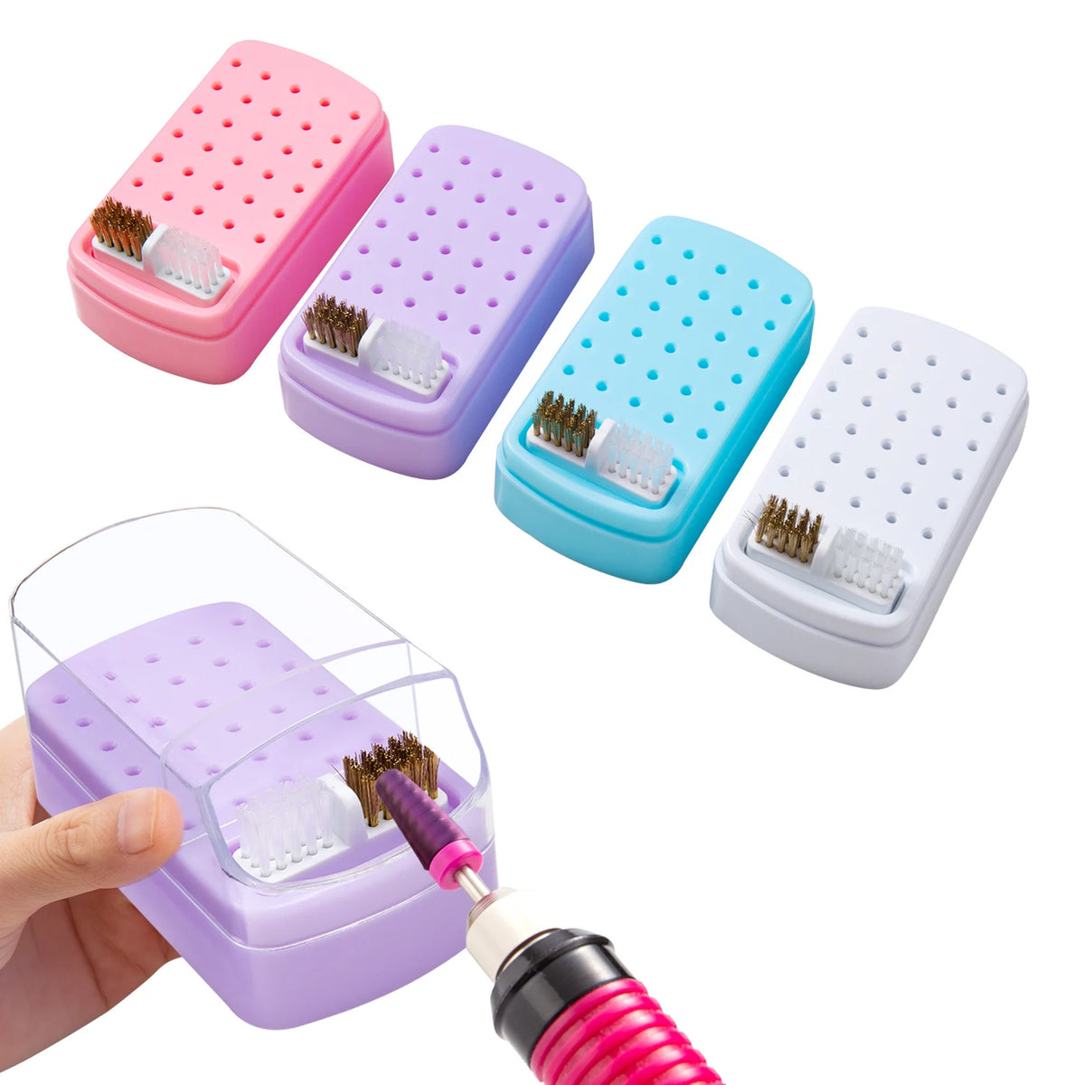 Nail Drill Bits Organizer Box – 30-Slot Acrylic Display Stand