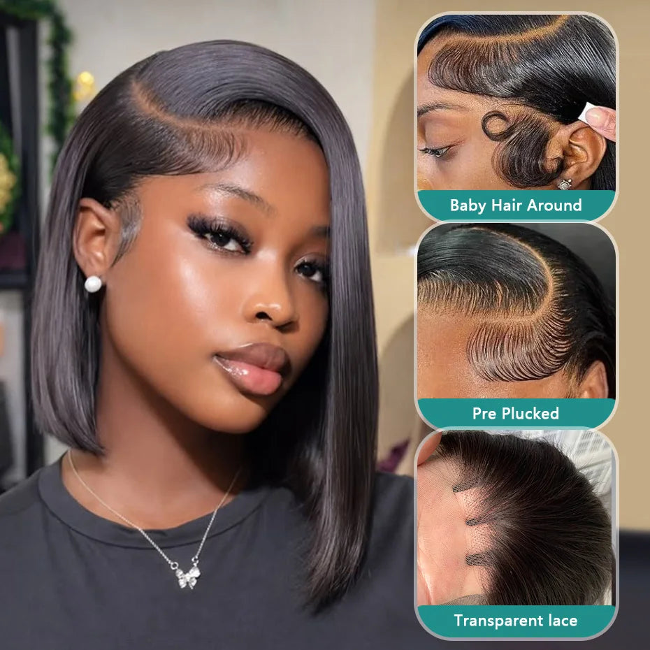Bone Straight HD Lace Frontal Wig – Glueless Pre-Plucked, 250% Density