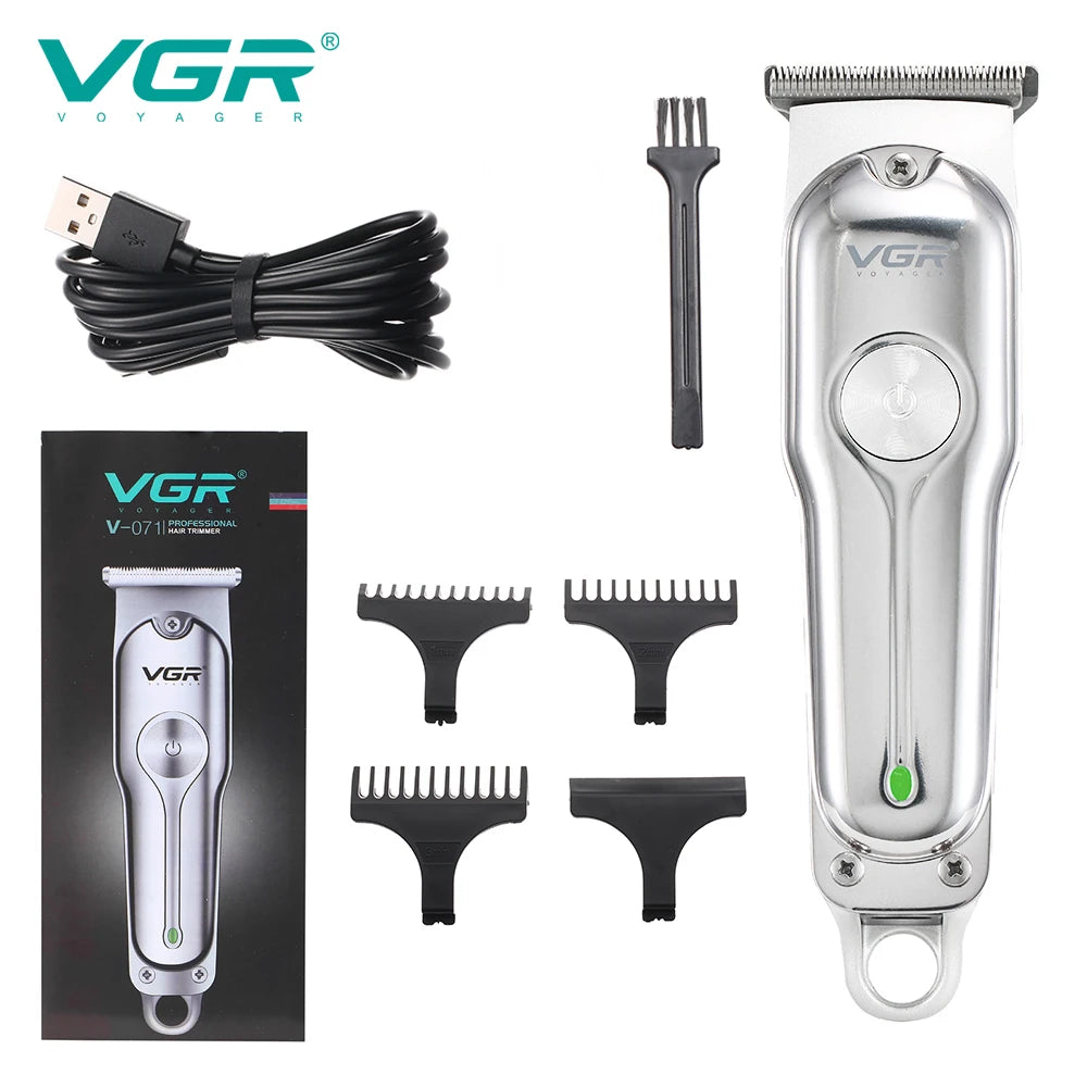 Heavy-Duty Stainless Steel Hair & Beard Trimmer – Professional Cordless Clipper