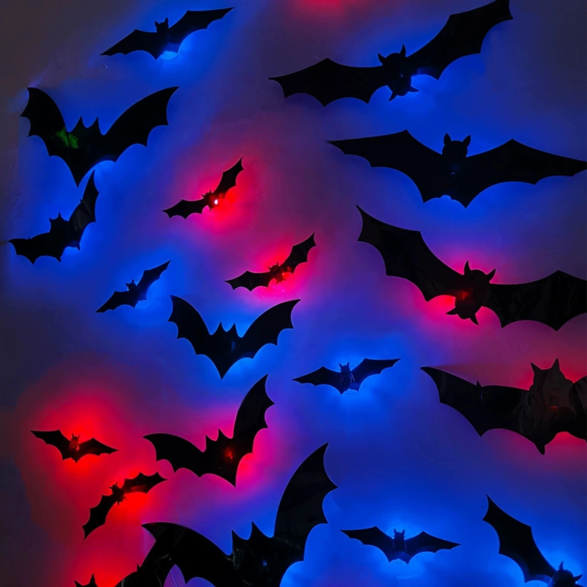 LED Halloween Bat Night Lights – 3D Window & Wall Decor (12/24 Pack)