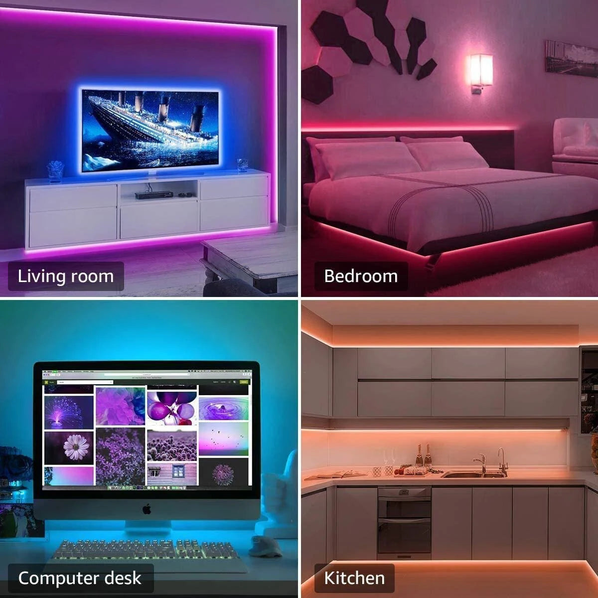 ChromaGlow RGB LED Strip Lights with Remote – 44-Key Color Changing Tape Light