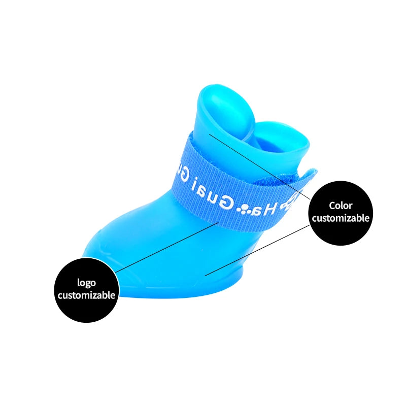 Waterproof Silicone Dog Rain Boots – Non-Slip Paw Protectors