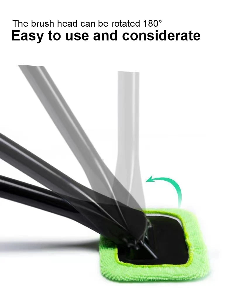 Car Window Cleaner Brush Kit – Interior Windshield Cleaning Tool with Long Handle (4 Colors)