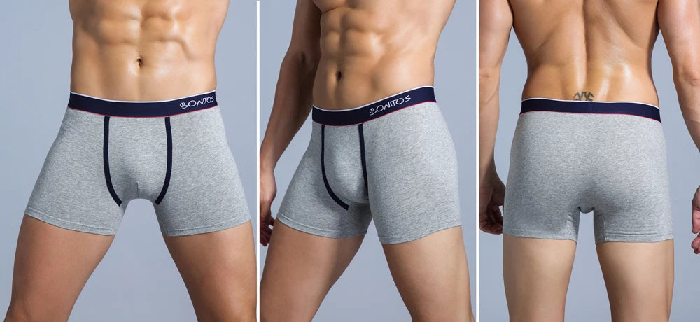 Men's Cotton Boxer Briefs, 4-Pack — Soft Letter-Waistband Underwear