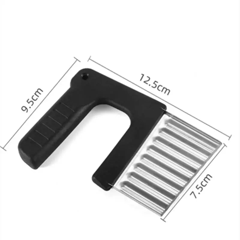 Stainless Steel Potato Chip Slicer – Crinkle Cut Wavy Cutter for Vegetables & Dough