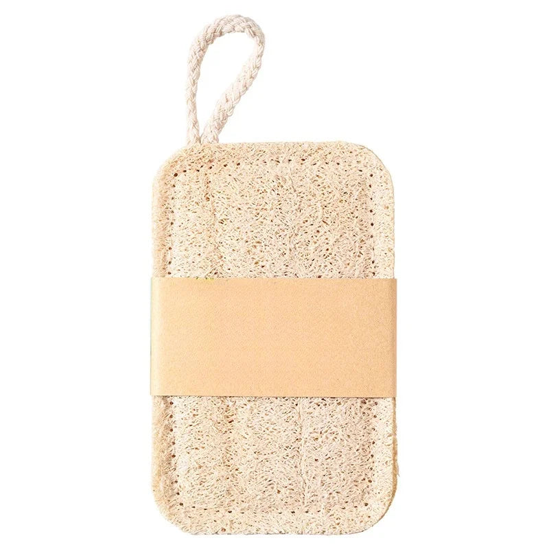 Natural Loofah Exfoliating Sponges, 6-Pack — Bamboo Fiber Body Scrubbers
