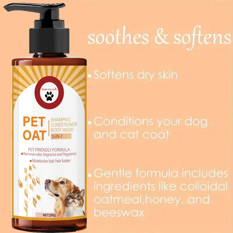 Gentle Deodorizing Pet Shampoo – Soft Coat Formula for Dogs & Cats