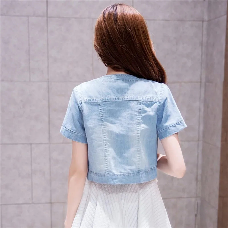 Women's Half Sleeve Denim Jacket