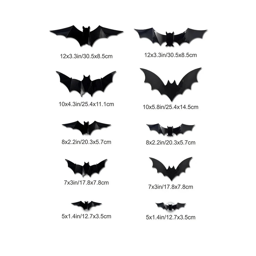 LED Halloween Bat Night Lights – 3D Window & Wall Decor (12/24 Pack)
