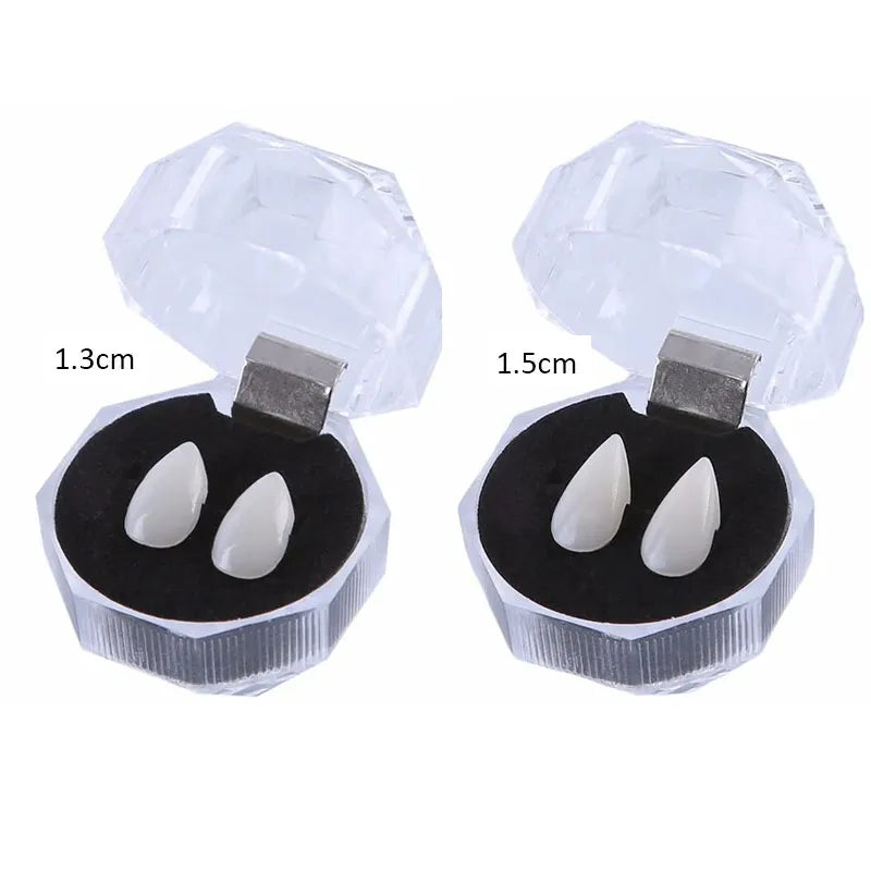 Realistic Vampire Teeth Fangs – Halloween Costume Teeth with Adhesive