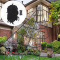 Giant Halloween Spider Web – 5m Triangle Web for Yard & Party Decor
