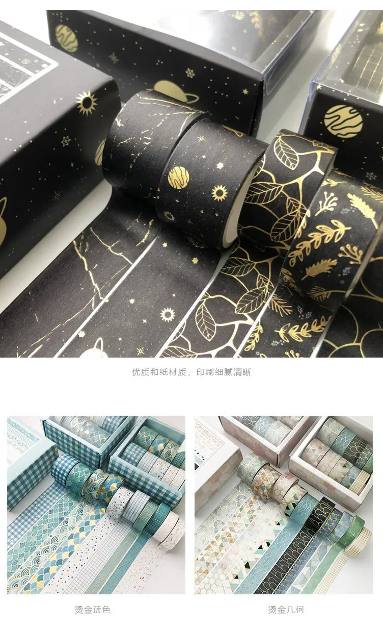 Pink Washi Tape Set with Gold Foil