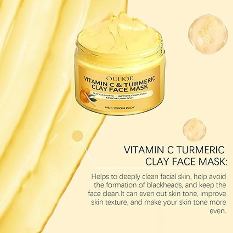 Turmeric Vitamin C Clay Mask – Deep Cleansing & Brightening Face Mask