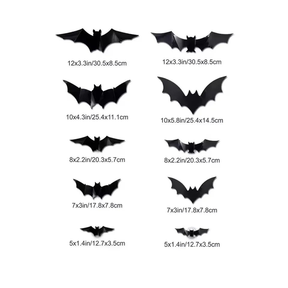 LED Halloween Bat Night Lights – 3D Window & Wall Decor (12/24 Pack)