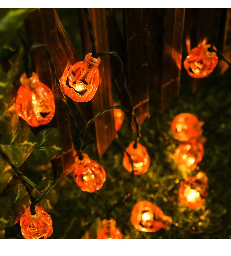 Halloween LED String Lights – Skull, Pumpkin & Bat Fairy Light Garland for Indoor/Outdoor Decor (22 Styles)