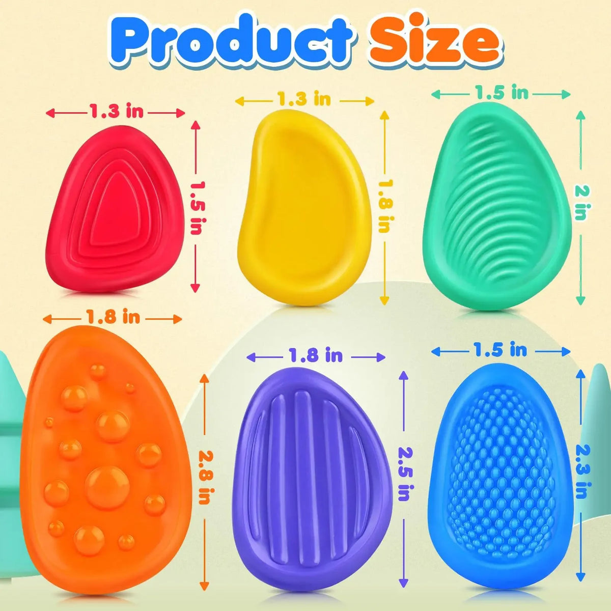 Sensory Fidget Stones 6-Pack – Calming Texture Toys for Kids