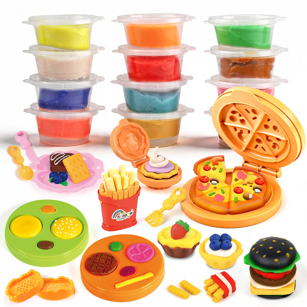 Kids Play Dough Kitchen Set – Modeling Clay with Molds & Tools
