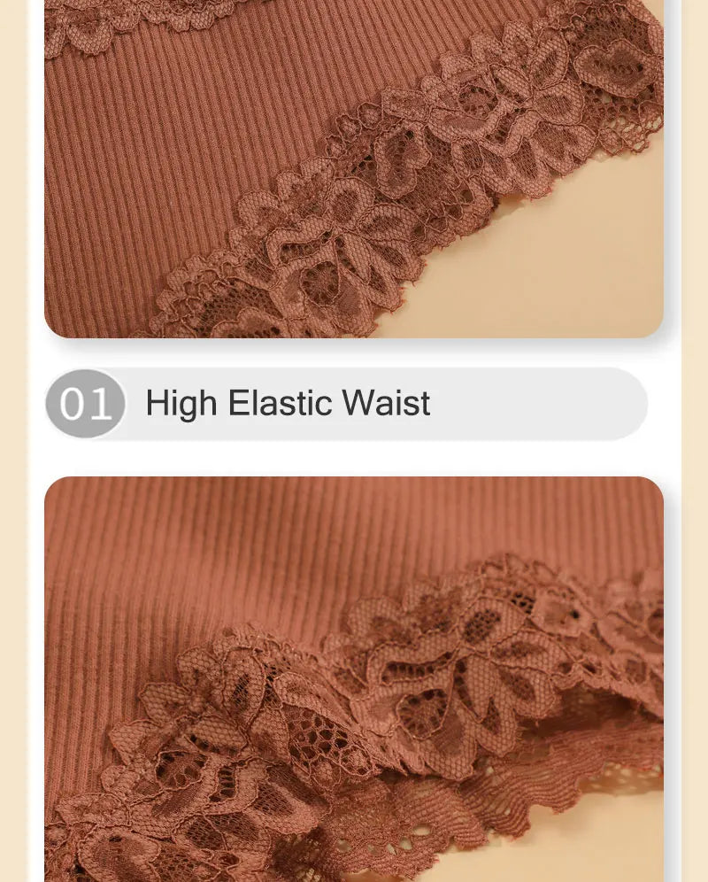Women's Lace Seamless Brazilian Panties, 3-Pack — Cotton Ribbed Intimates