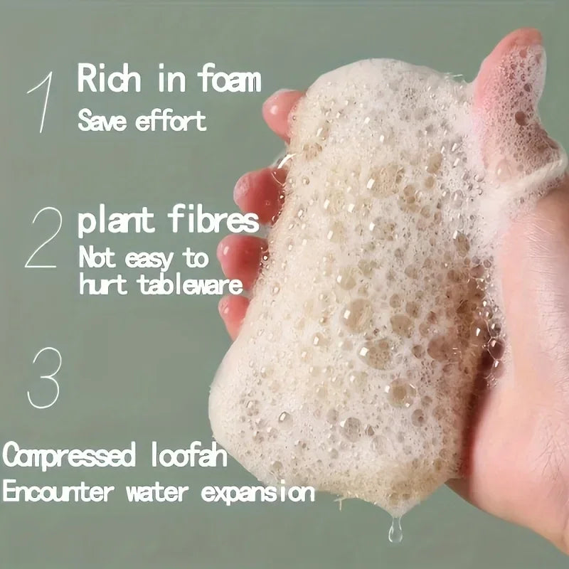 Natural Loofah Exfoliating Sponges, 6-Pack — Bamboo Fiber Body Scrubbers