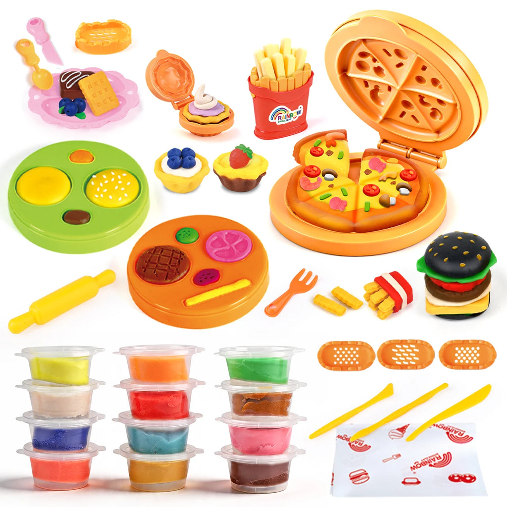 Kids Play Dough Kitchen Set – Modeling Clay with Molds & Tools