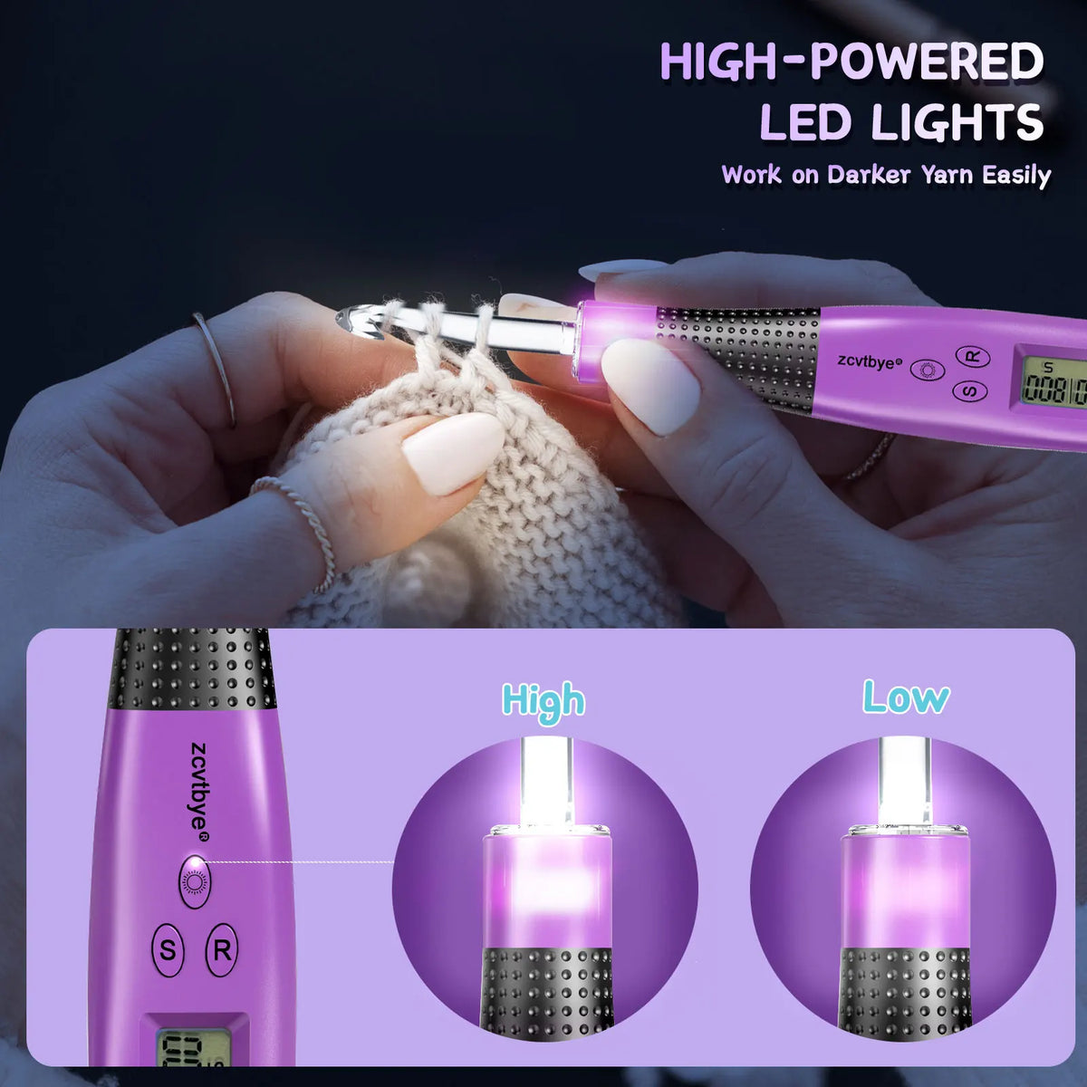 24-Piece LED Crochet Hook Set