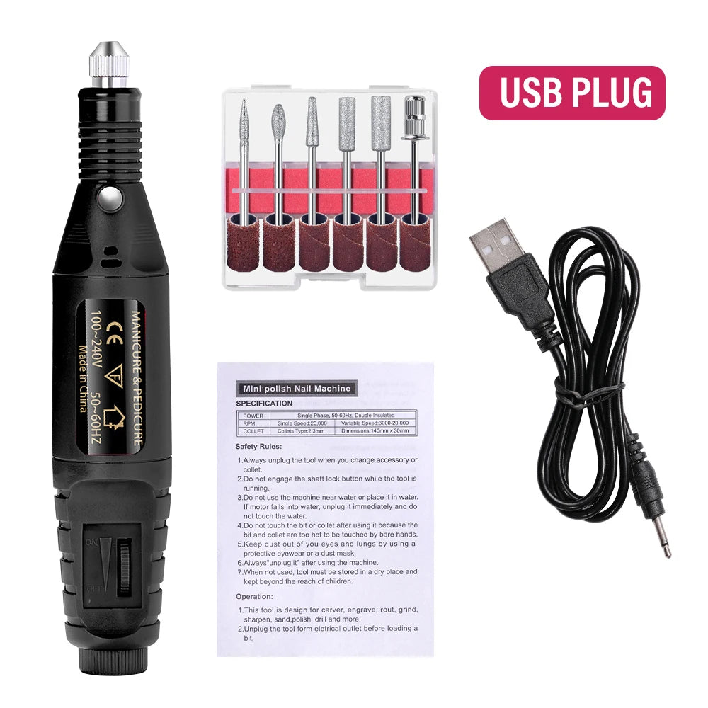 Electric Nail Drill Machine Set – Professional Manicure & Pedicure Kit