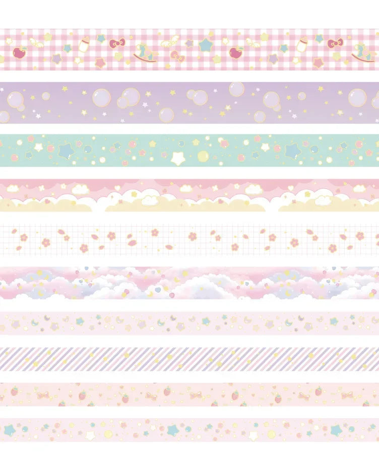 Pink Washi Tape Set with Gold Foil
