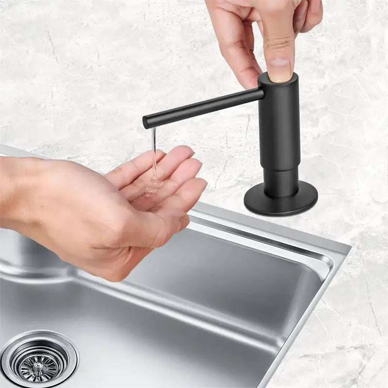 Matte Black Liquid Soap Dispenser with Brass Pump, 500ml