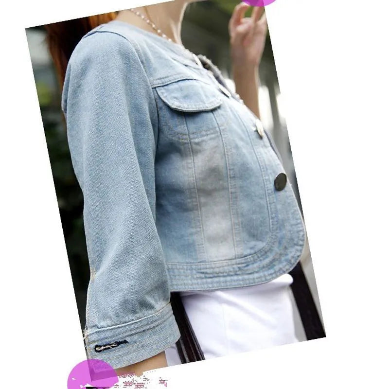Women's Half Sleeve Denim Jacket