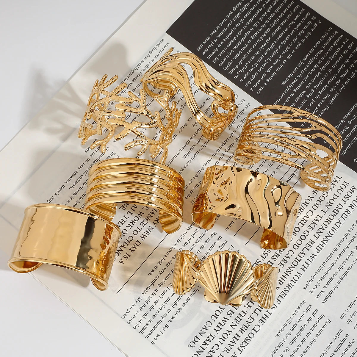 Wide Face Hollow Cuff Bracelet