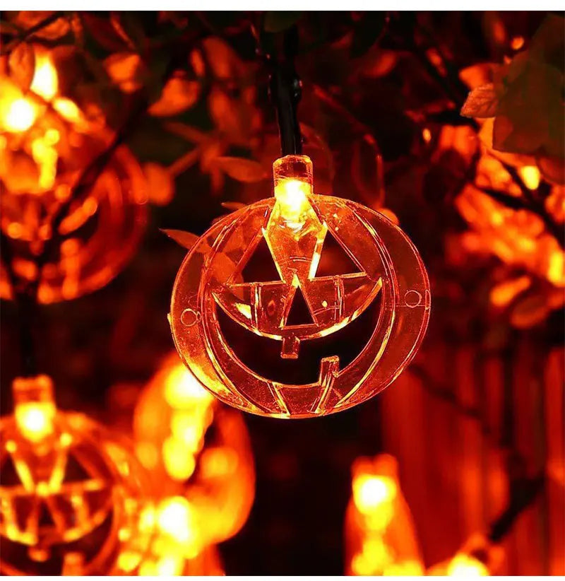 Halloween LED String Lights – Skull, Pumpkin & Bat Fairy Light Garland for Indoor/Outdoor Decor (22 Styles)