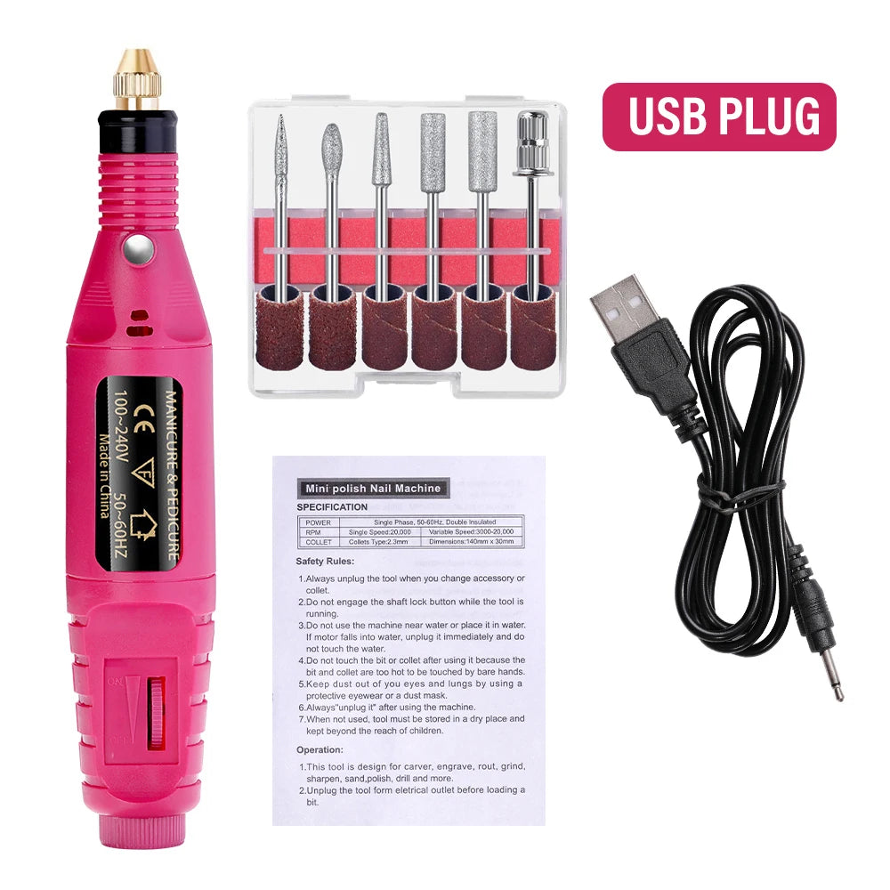 Electric Nail Drill Machine Set – Professional Manicure & Pedicure Kit