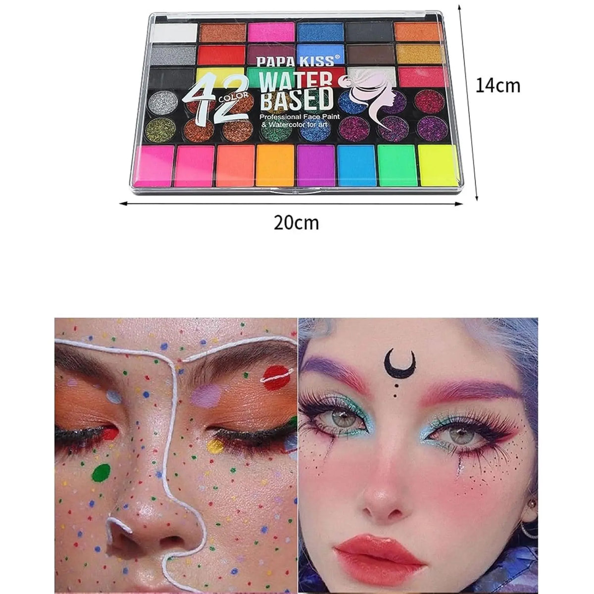 Halloween Face & Body Paint Set – 42 Colors UV Neon Glitter