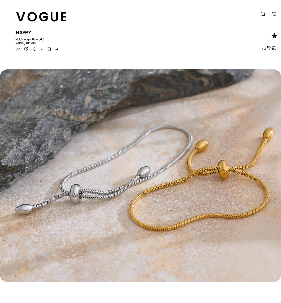 Adjustable Chain Pull-Out Bangle Bracelet