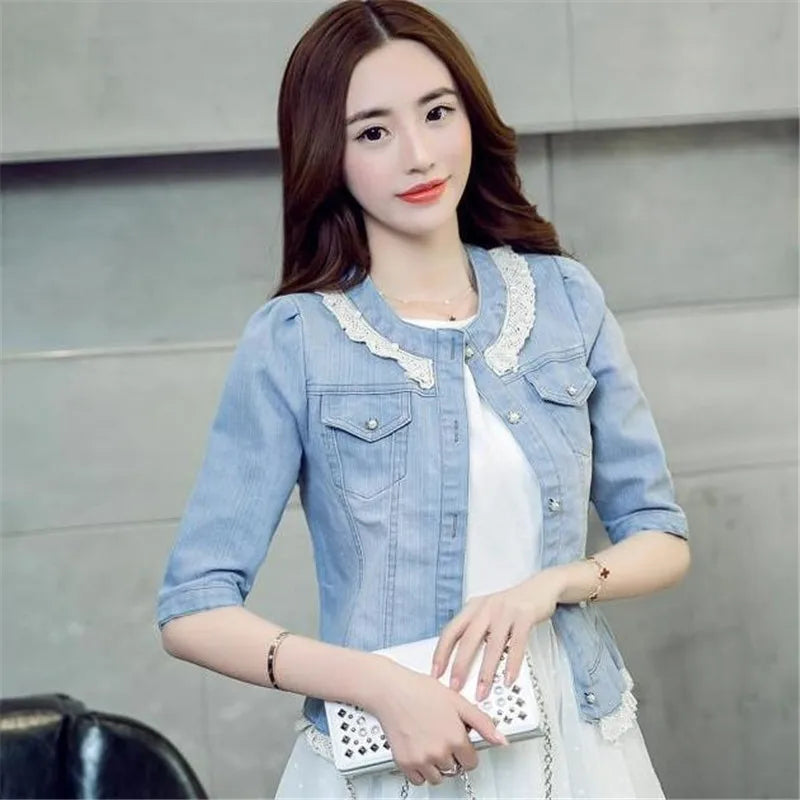 Women's Half Sleeve Denim Jacket